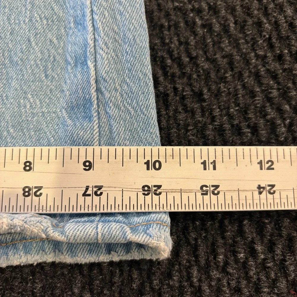 Levi's 70s High Flare Denim Jeans Light Wash Distressed Raw Hem Size‎ 26